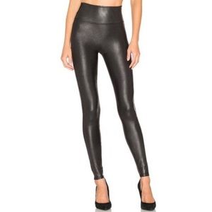 Faux Leather Spanx Leggings Black